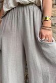 Lina Linen Blend Barrel Pant Washed Mocha